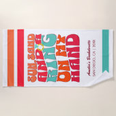 Beach Junggeselinnen-Abschied Groovy Sun Sand Ring Strandtuch (Vorderseite)
