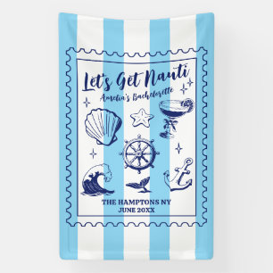 Beach Junggeselinnen-Abschied Lass uns Nauti Vinta Banner