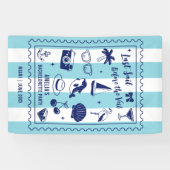 Beach Junggeselinnen-Abschied Letzte Segel Doodle Banner (Horizontal)