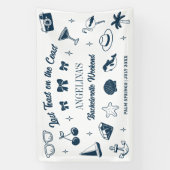 Beach Junggeselinnen-Abschied Letzten Toast Doodle Banner (Vertikal)