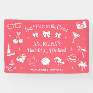 Beach Junggeselinnen-Abschied Letzten Toast Korall Banner