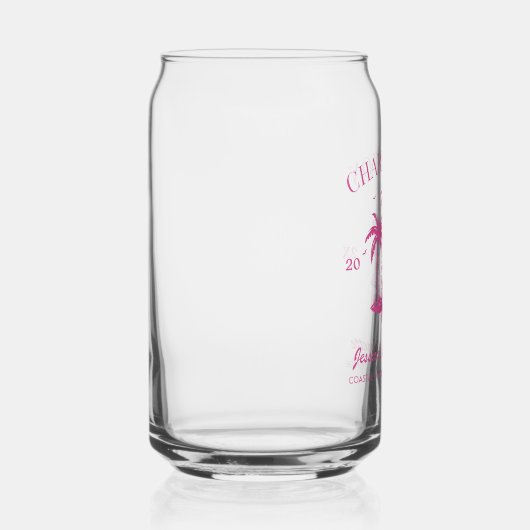 Beach Junggeselinnen-Abschied Pink Custom Bridesma Dosenglas (Rechts)