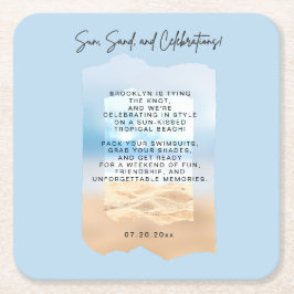 Beach Junggeselinnen-Abschied Rechteckiger Pappuntersetzer