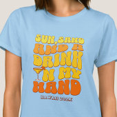 Beach Junggeselinnen-Abschied Retro Sun Sand Drink T-Shirt