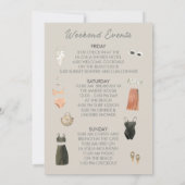 Beach Junggeselinnen-Abschied Timeline Einladung (Rückseite)