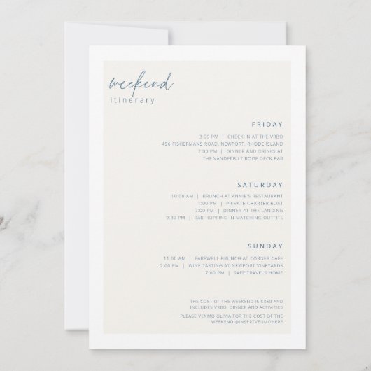 Beach Junggeselinnen-Abschied Wochenende Einladung (Rückseite)