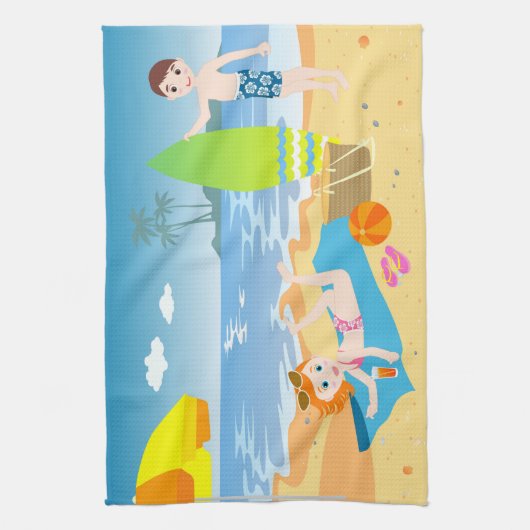 Beach Kindergeburtstag Handtuch (Vertikal)