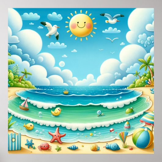 Beach Kinderzimmer Poster (Vorne)