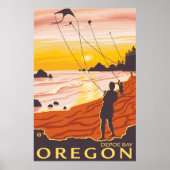 Beach & Kites - Depoe Bay, Oregon Poster (Vorne)
