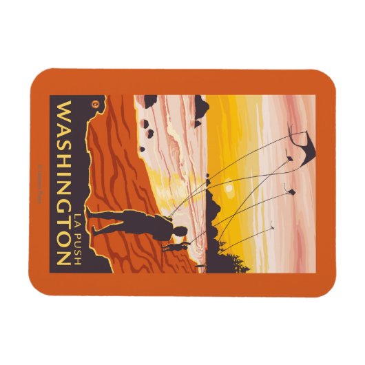 Beach & Kites - La Push, Washington Magnet (Horizontal)