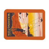 Beach & Kites - Moclips, Washington Magnet (Horizontal)