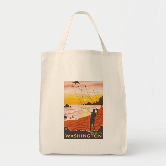 Beach & Kites - Moclips, Washington Tragetasche (Vorne)