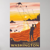 Beach & Kites - Ocean Shoes, Washington Poster (Vorne)
