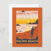 Beach & Kites - Pacific Beach, Washington Postkarte (Vorne/Hinten)