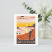 Beach & Kites - Pacific Beach, Washington Postkarte (Stehend Vorderseite)