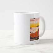 Beach & Kites - Sunset Beach, Washington Jumbo-Tasse (Vorderseite Rechts)