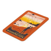 Beach & Kites - Sunset Beach, Washington Magnet (Linke Seite)
