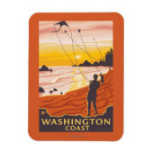 Beach & Kites - Washington Coast Magnet (Vertikal)
