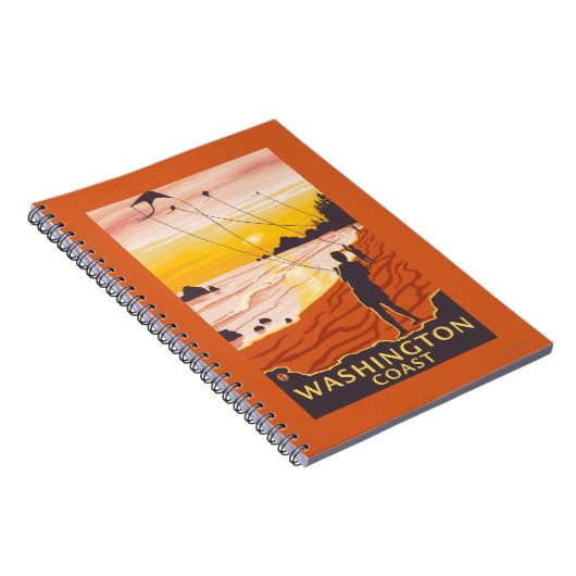 Beach & Kites - Washington Coast Notizblock (Rechte Seite)