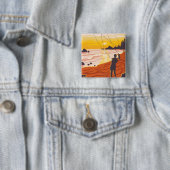 Beach & KitesCoastVintage Reiseplakat Button (Beispiel)