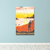 Beach & KitesCoastVintage Reiseplakat Leinwanddruck (Insitu (Holzboden))