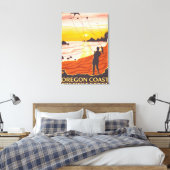 Beach & KitesCoastVintage Reiseplakat Leinwanddruck (Insitu (Schlafzimmer))