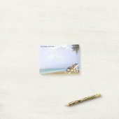 Beach Kitty (anpassbar) Post-it Klebezettel (Auf Schreibtisch)