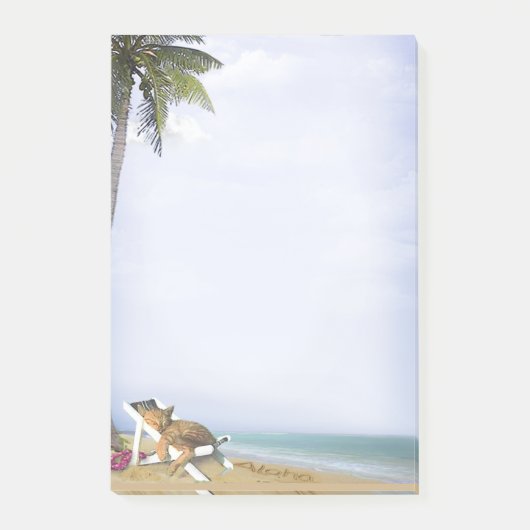Beach Kitty Post-it Klebezettel (Vorderseite)