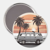 "Beach Kombi Fridge Magnet - Coastal Adventure Dec (Vorderseite/Rückseite)