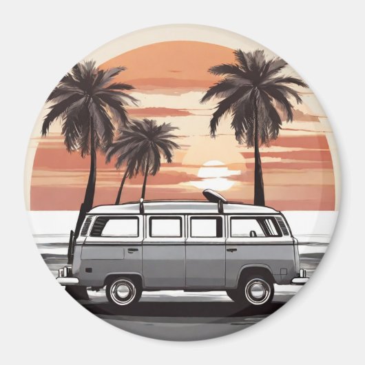 "Beach Kombi Fridge Magnet - Coastal Adventure Dec (Vorne)