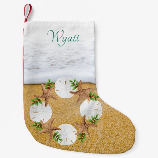 Beach Kranz SandDollars zweiseitig Kleiner Weihnachtsstrumpf (Vorderseite)