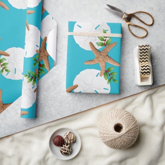 Beach Kreath Große Muster Weihnachten Geschenkpapier (Kunsthandwerk)