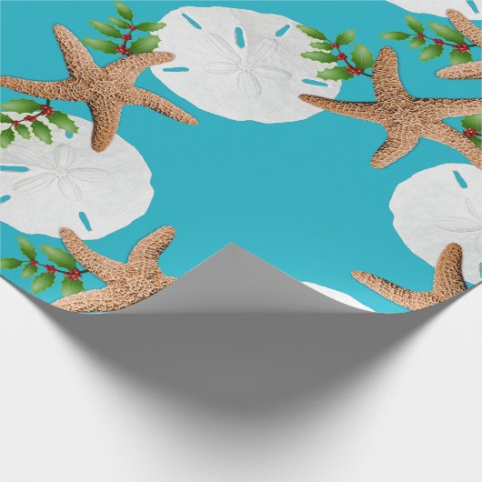Beach Kreath Große Muster Weihnachten Geschenkpapier (Ecke)