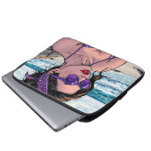 Beach Lady in Shades, Bikini und Bandana Laptopschutzhülle (Vorne Knopf)