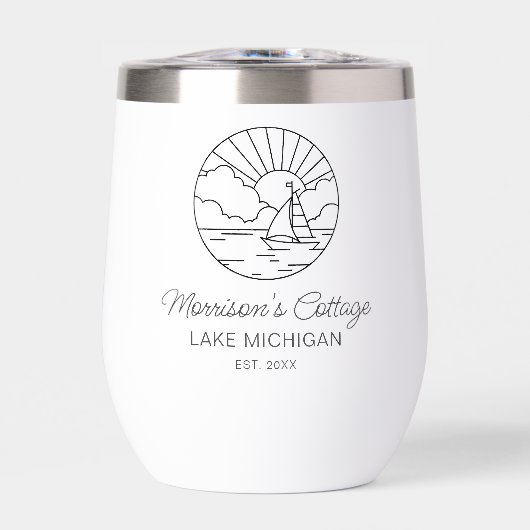 Beach Lake House Name, Segelboot Kapitän Custom (Vorderseite)