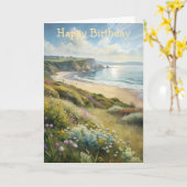 Beach Landscape Karte (Gelbe Blume)