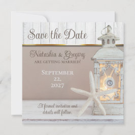 Beach Lantern Starfish Hochzeit Speichern Sie das Einladung