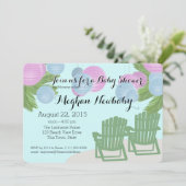 Beach Lanterns Baby Dusche Einladung (Stehend Vorderseite)