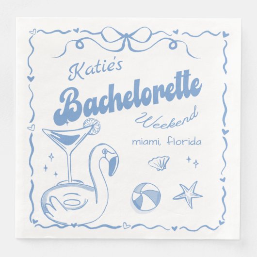 Beach Last Toast Bachelorette Party Napkins Serviette (Vorderseite)