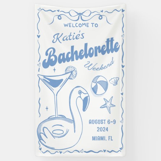 Beach Last Toast Bachelorette Weekend Banner (Vertikal)
