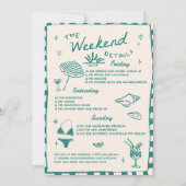 Beach Last Toast Funky Bachelorette Weekend Einladung (Rückseite)