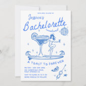 Beach Last Toast Funky Bachelorette Weekend Einladung (Vorderseite)