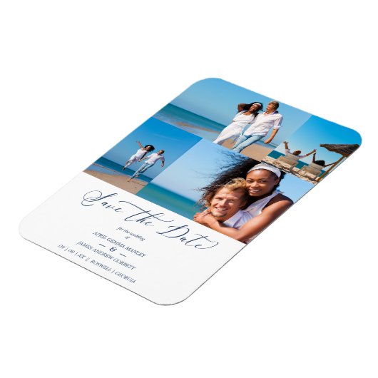 BEACH LEIME 4 Modern Pärchen Wedding Magnet (Linke Seite)