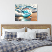 Beach Lens Ball mit Meereswelle Leinwanddruck (Insitu (Schlafzimmer))