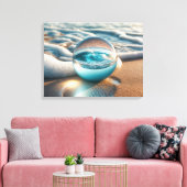 Beach Lens Ball mit Meereswelle Leinwanddruck (Insitu (Wohnzimmer))