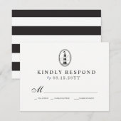 Beach-Leuchtturm| Nautical Wedding RSVP B/W (Vorne/Hinten)