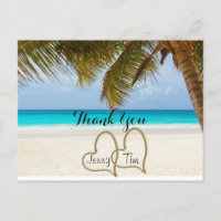 Beach Liebe Herzen Bridal Palm vielen Dank