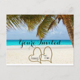 Beach Liebe Herzen Bridal Zweige Sie sind eingelad Einladungspostkarte