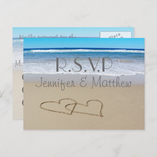 Beach Liebe Hochzeit "uAwg" Postkarte (Vorne/Hinten)