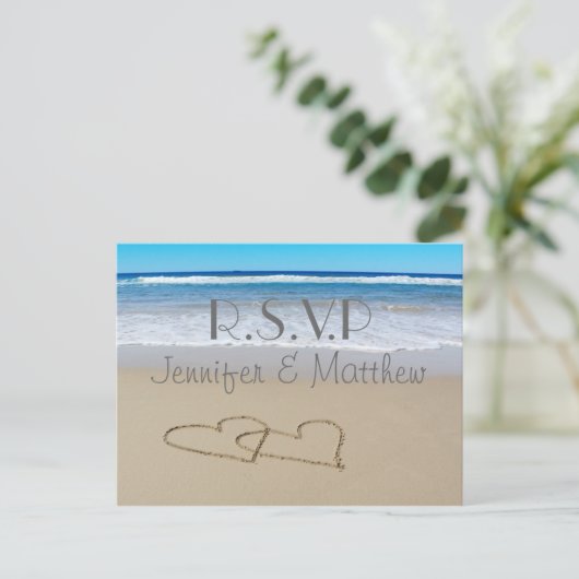 Beach Liebe Hochzeit "uAwg" Postkarte (Stehend Vorderseite)
